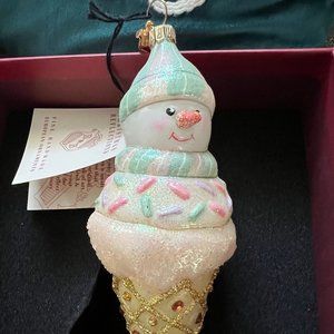 Reed & Barton Vintage Snowman Ornament w/Tag
